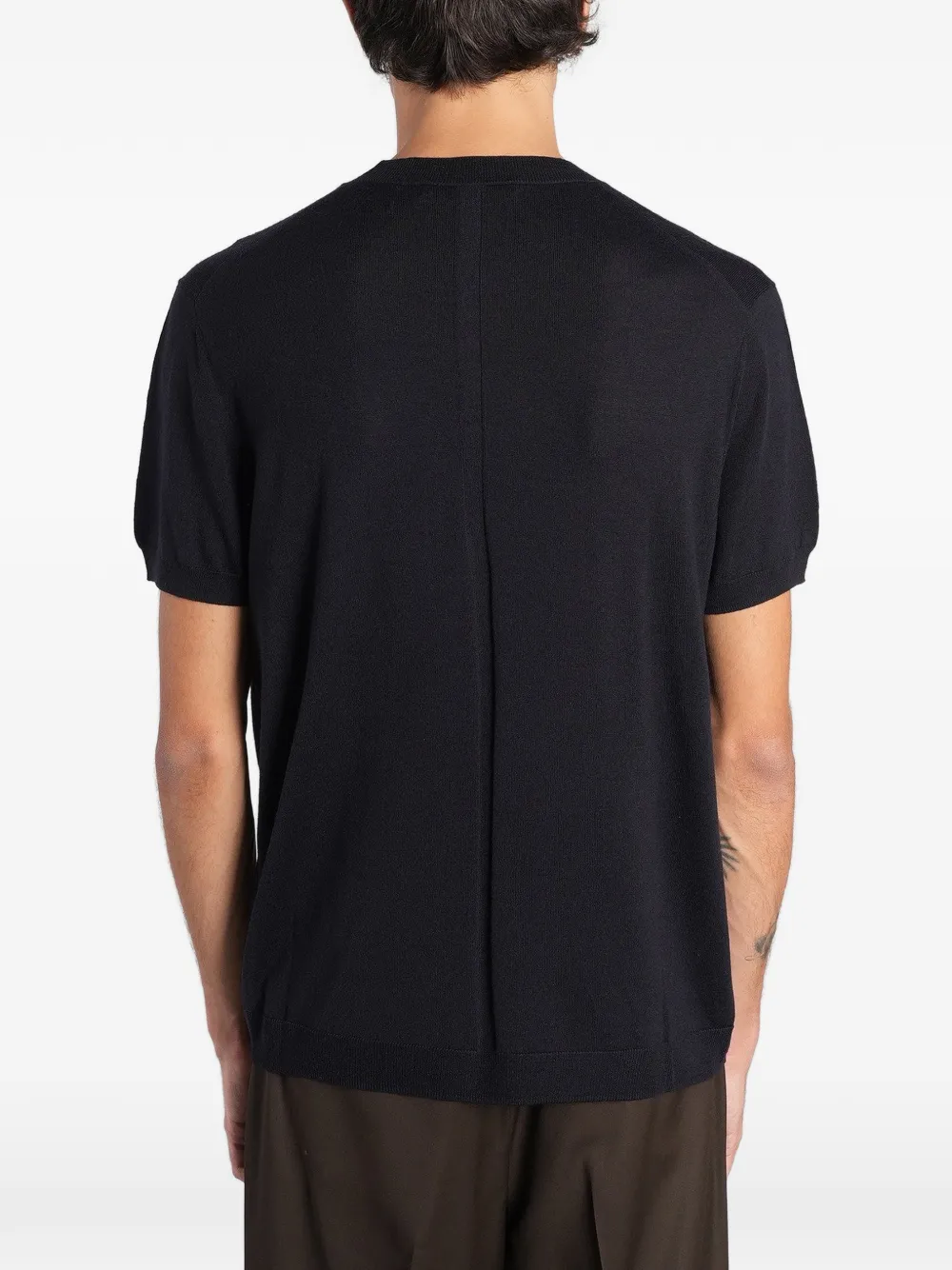 Low Brand fine-knit T-shirt Zwart