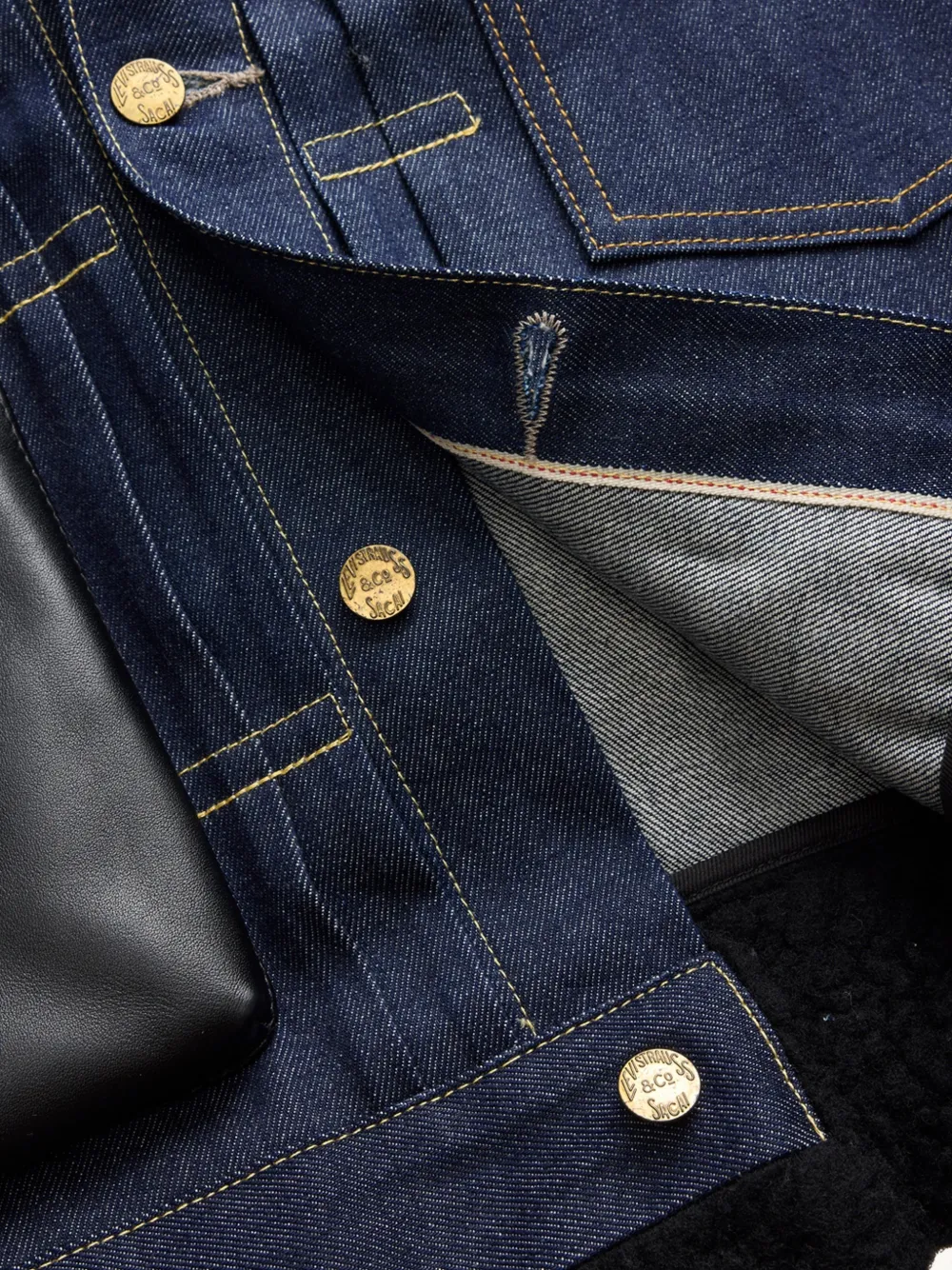 sacai x Levi's chest-pocket denim jacket Blauw