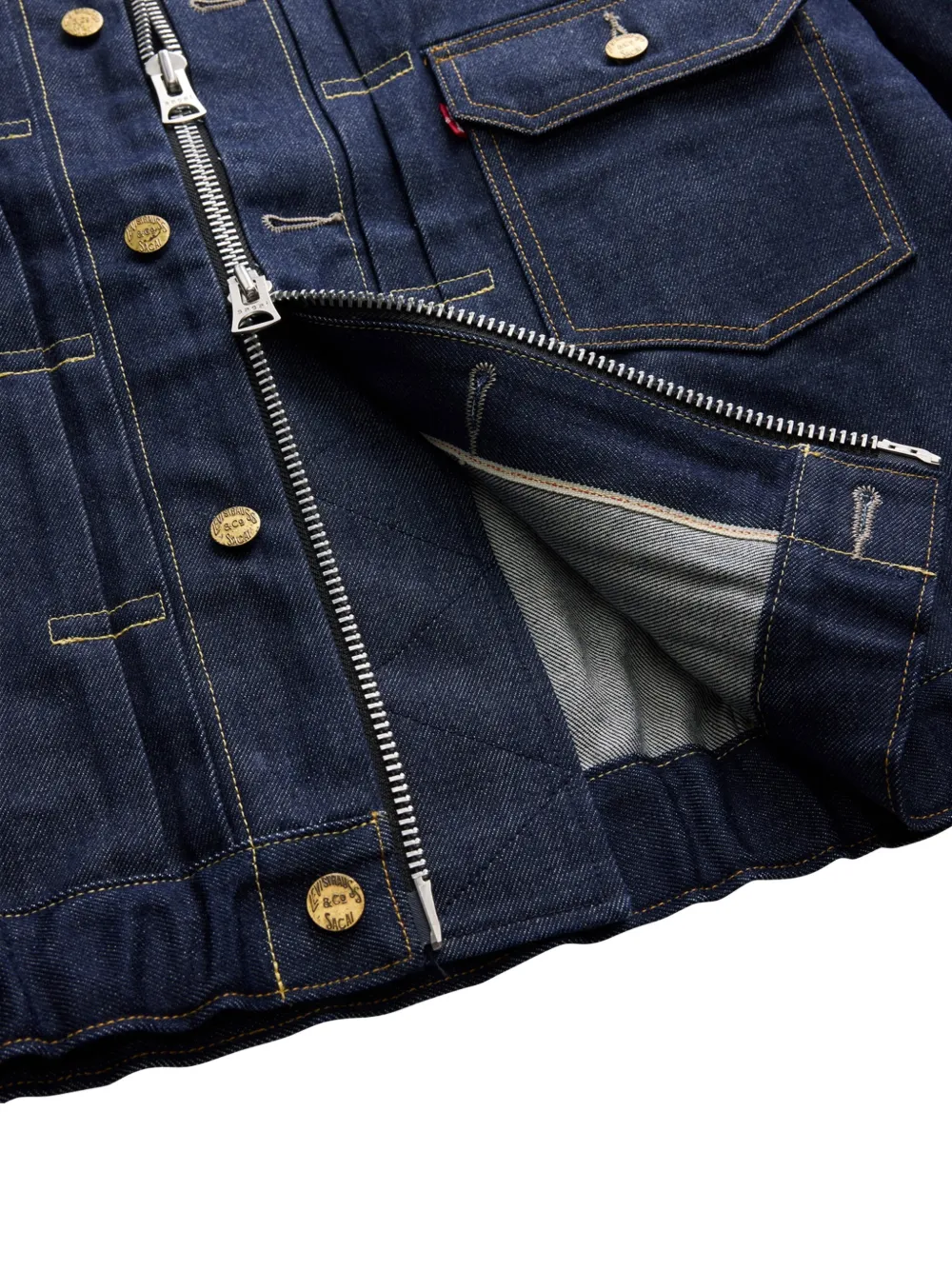 sacai x Levi's flap-pocket denim jacket Blauw