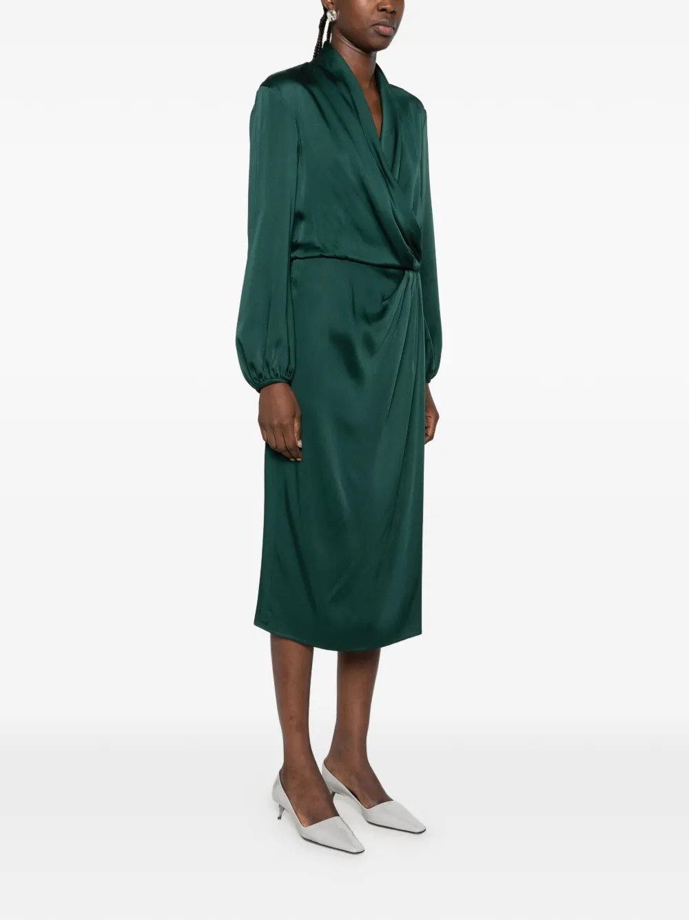 Max Mara Miss wrap midi dress Groen
