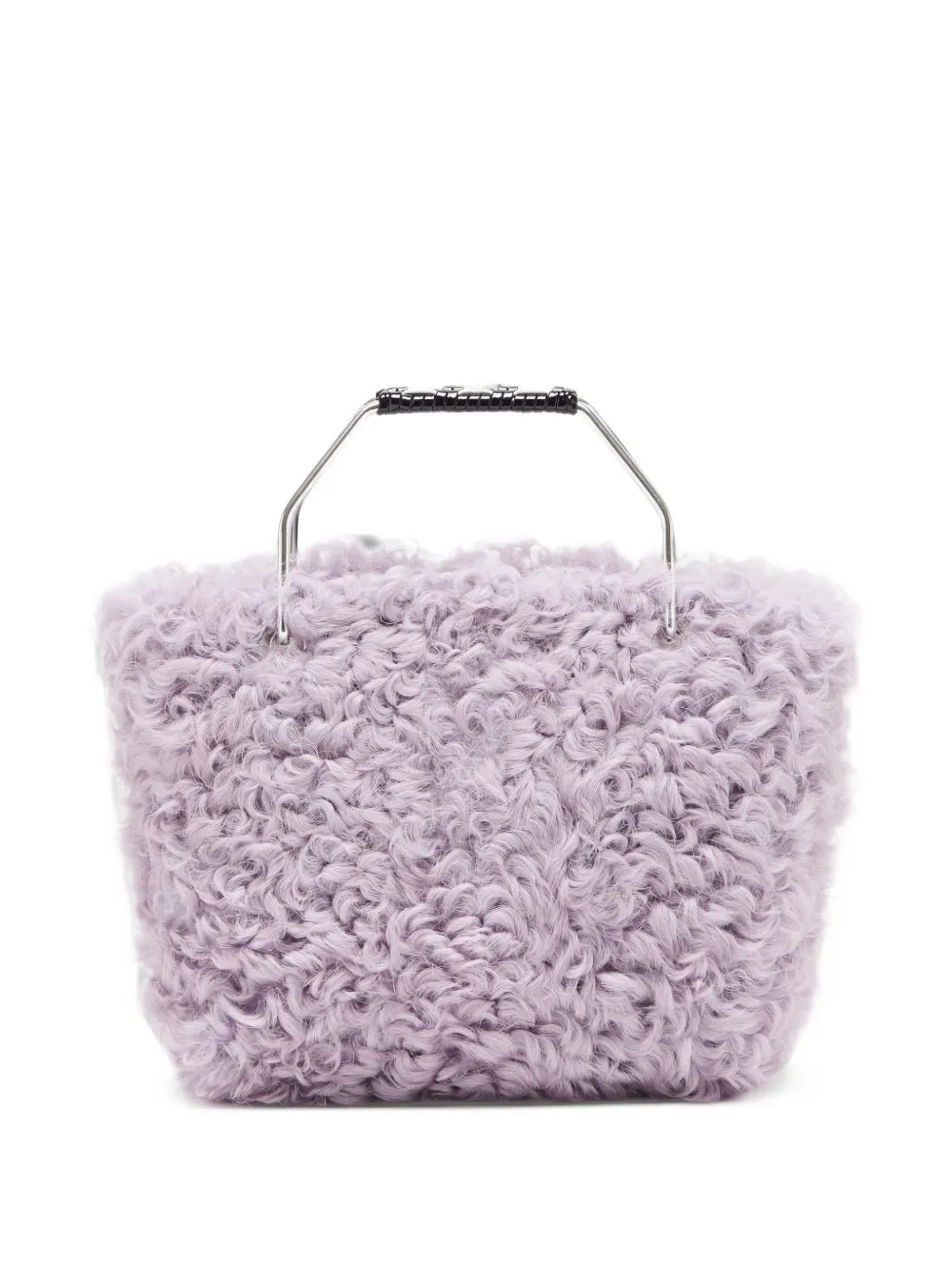 Plan C mini fleece-texture tote bag Paars