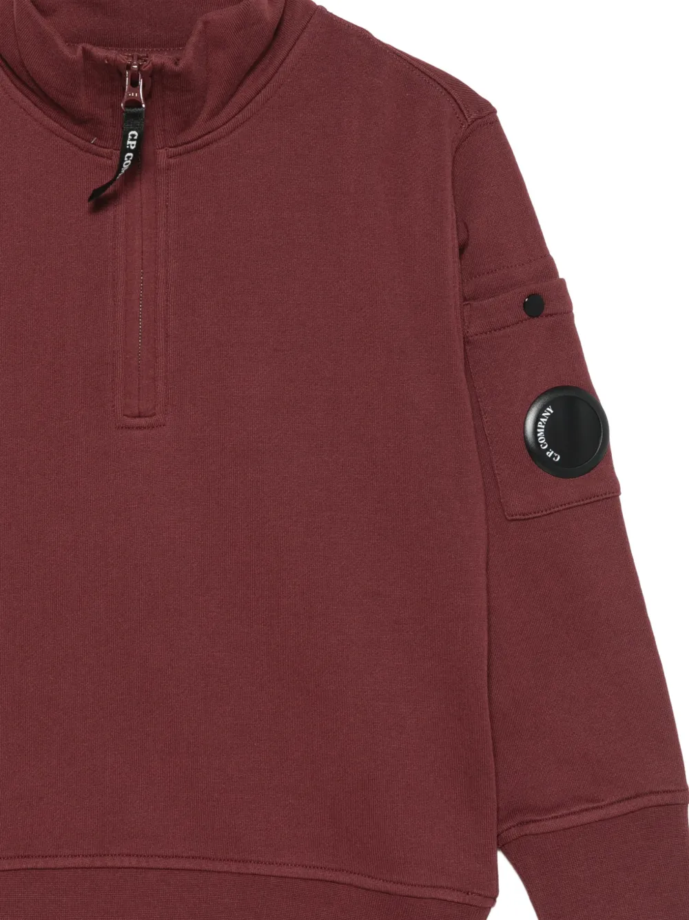 C.P. Company Kids Lens-detail quarter-zip sweatshirt Rood