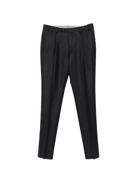 Corneliani checked pleated trousers
