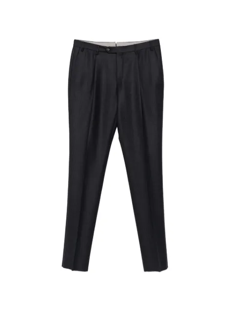 Corneliani checked pleated trousers