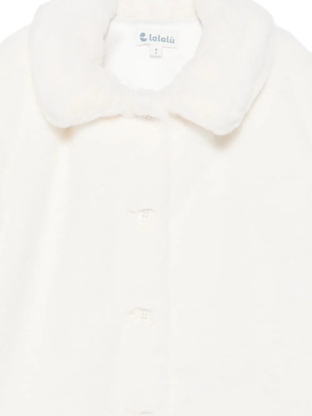LALALU faux-fur Peter Pan collar coat Wit