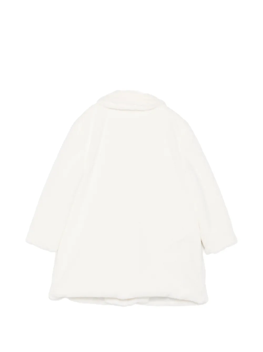 LALALU faux-fur Peter Pan collar coat Wit