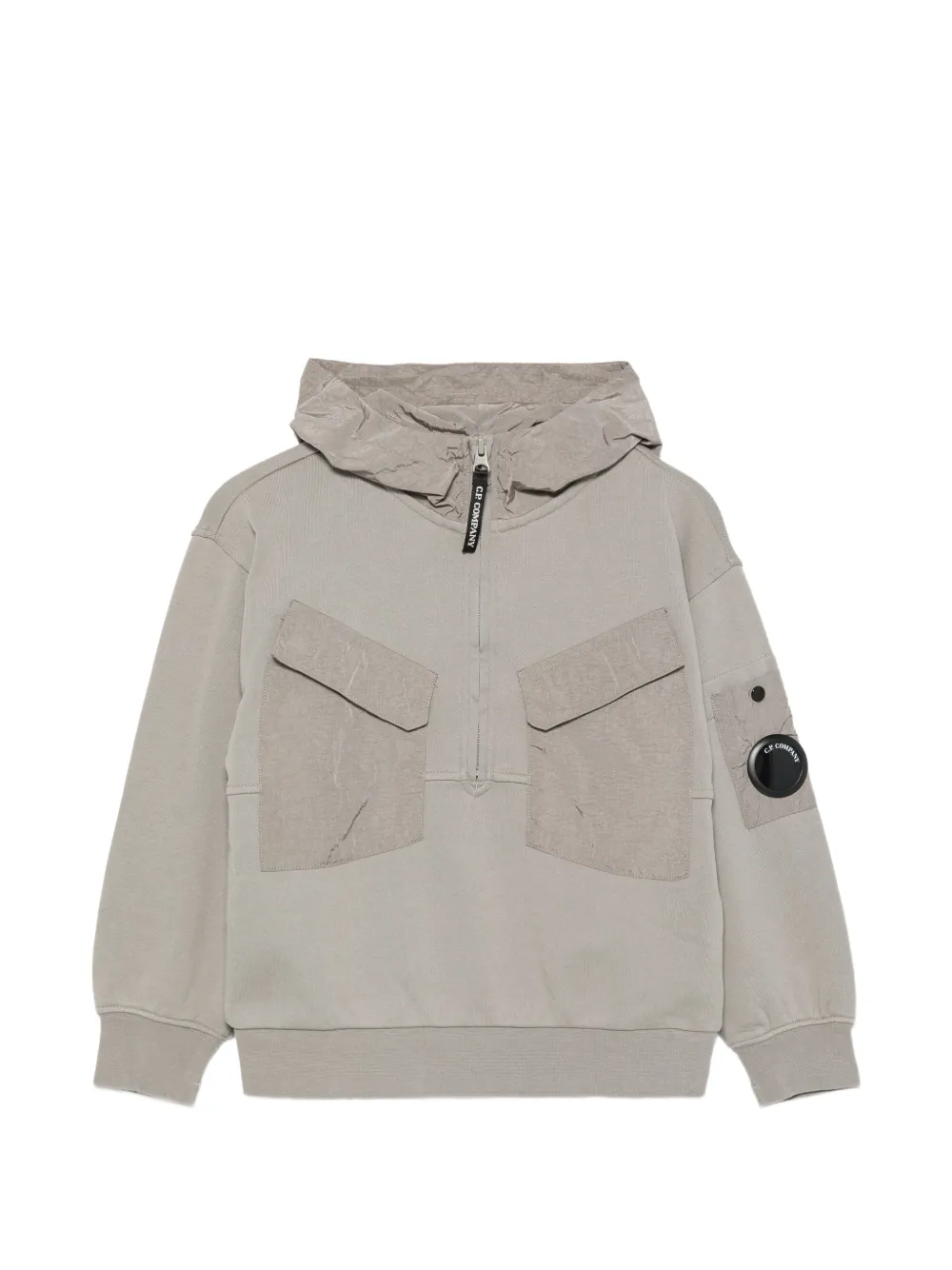 C.P. Company Kids zip panelled hoodie Grijs