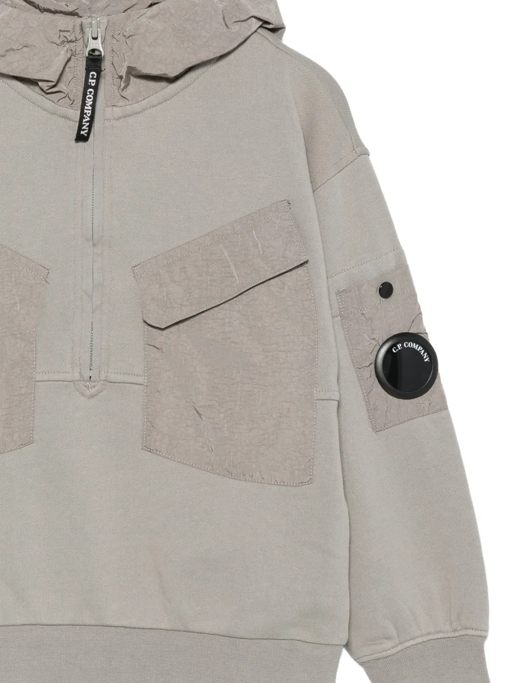 C.P. Company Kids zip panelled hoodie Grijs