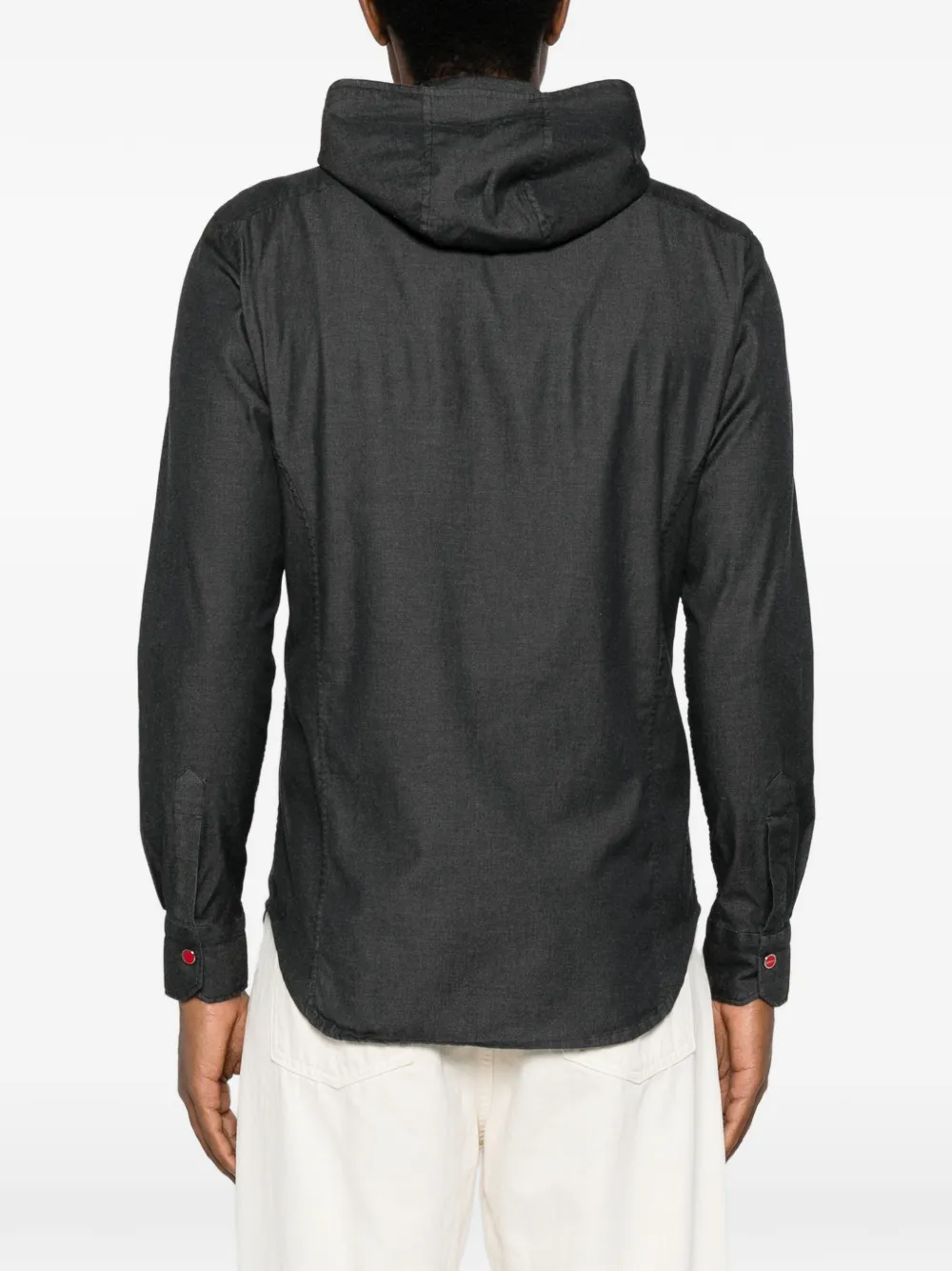 Kiton Mariano hooded button-fastening shirt Grijs