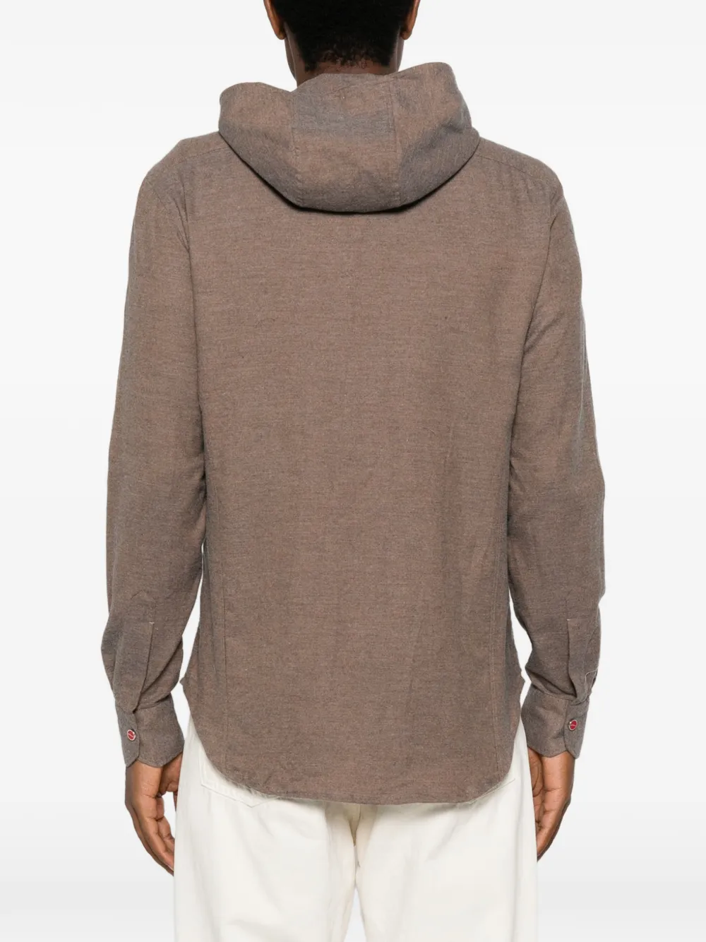 Kiton hooded button-fastening shirt Bruin