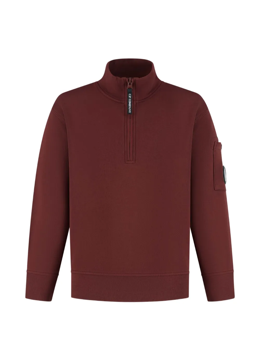 C.P. Company Kids lens-detail quarter-zip top - Rosso