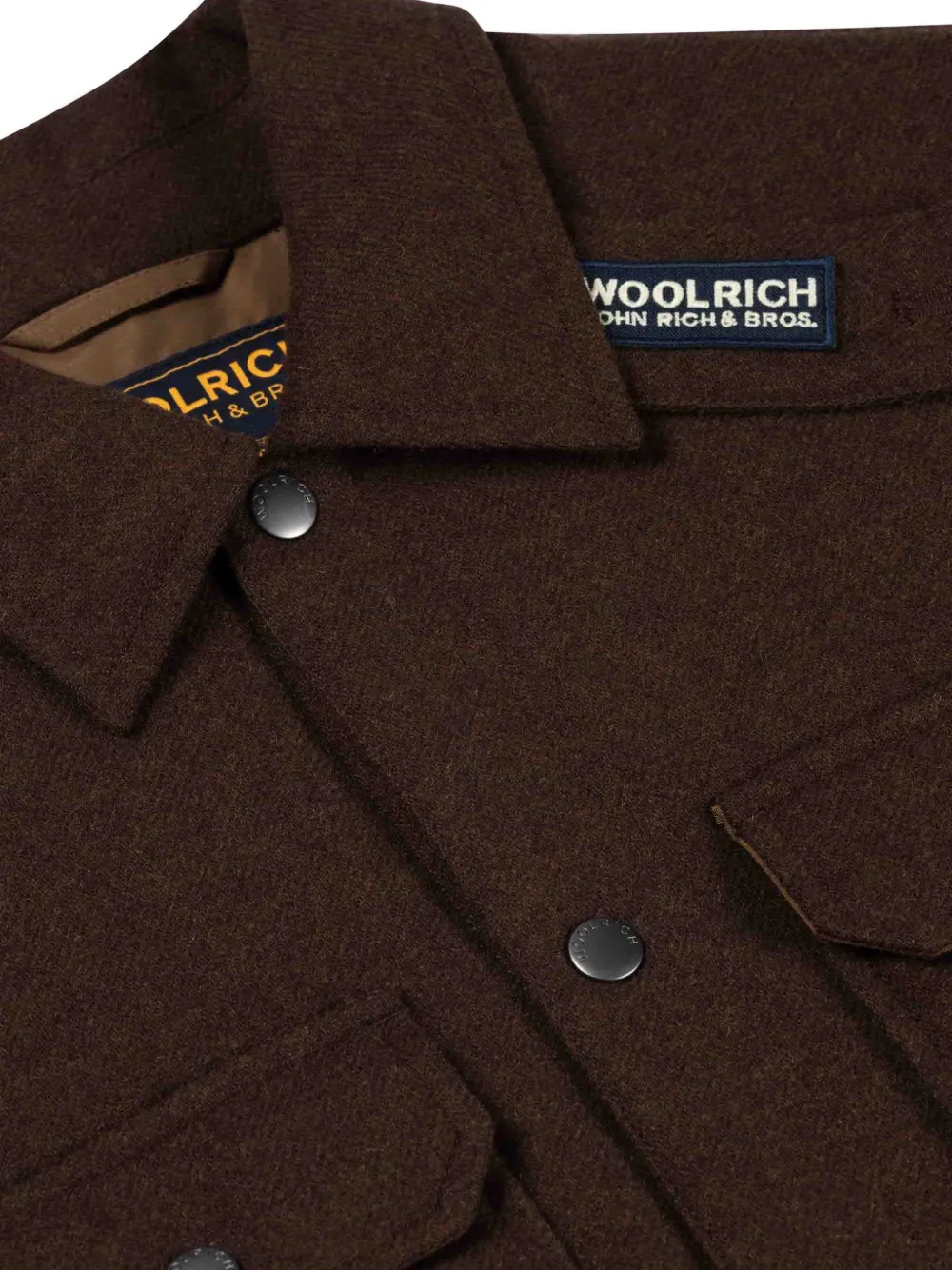 Woolrich Button-up jack met borstzak Bruin