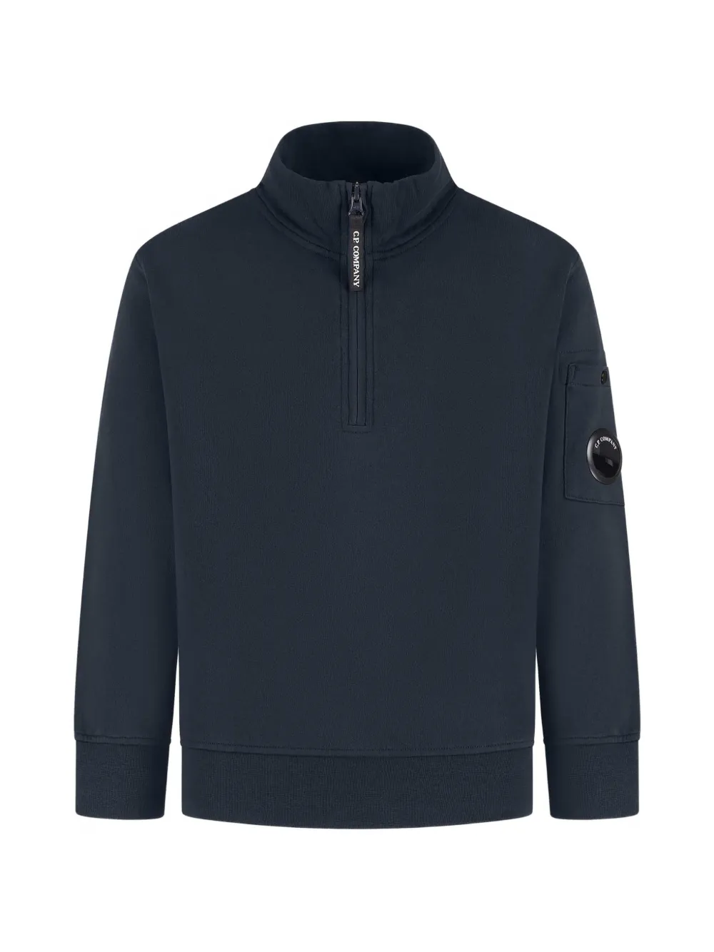 C.P. Company Kids Lens-detail quarter-zip sweater - Blu