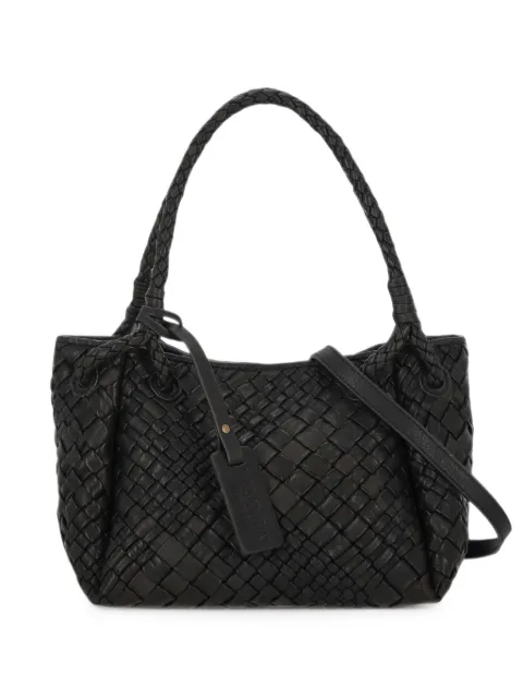 VISONA` woven-leather tote bag