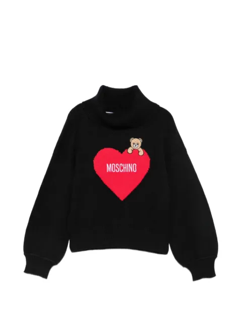 Moschino Kids Teddy Bear heart-intarsia sweater