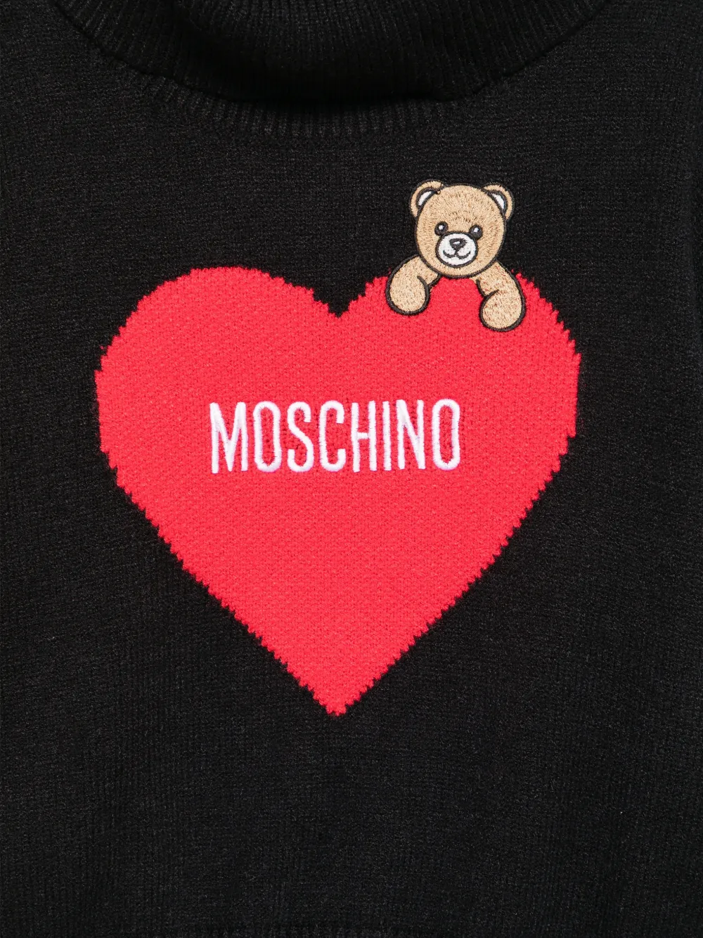 Moschino Kids Teddy Bear trui met hart-intarsia Zwart