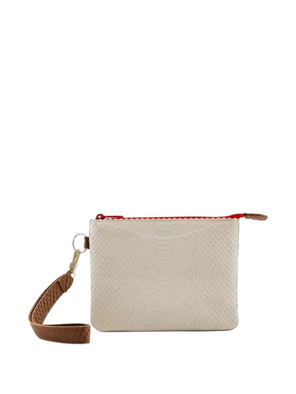 Nike Cortez snake-effect wristlet bag Beige
