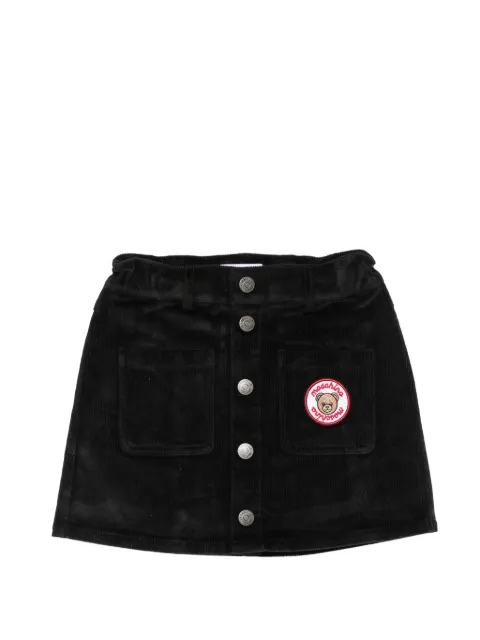 Moschino Kids falda de pana con parche Teddy Bear