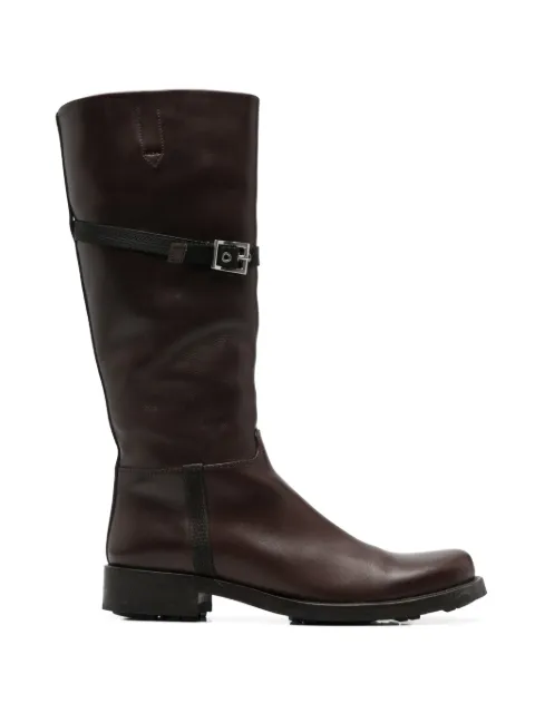 Prada Pre-Owned botas altas con hebilla 1990