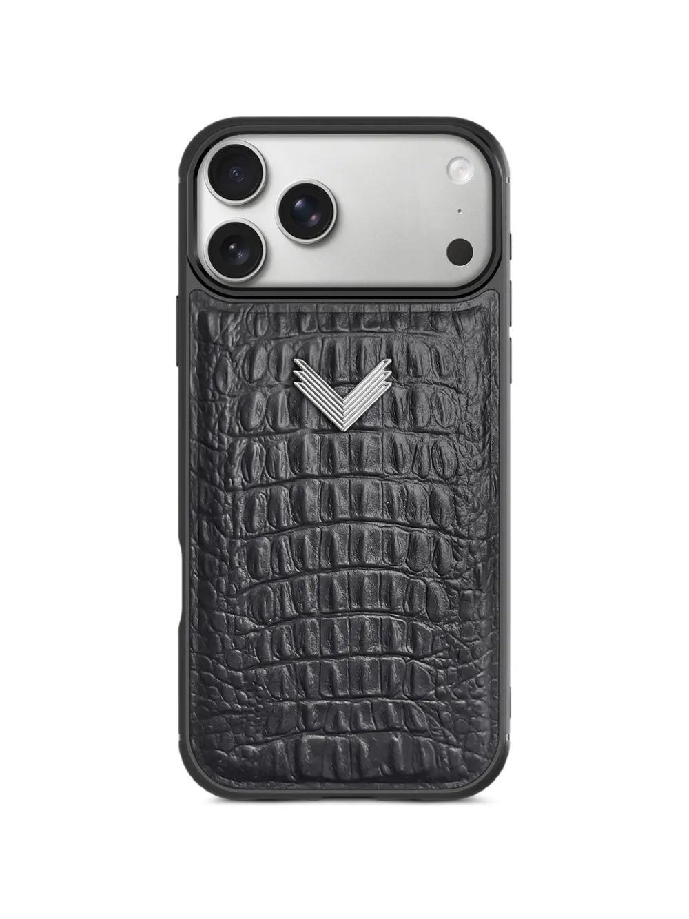 VELANTE alligator-effect leather iPhone 18 Pro Max phone case - Nero