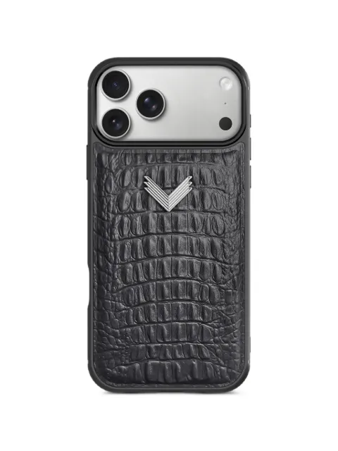 VELANTE funda para iPhone 18 Pro Max de piel con efecto de caimán