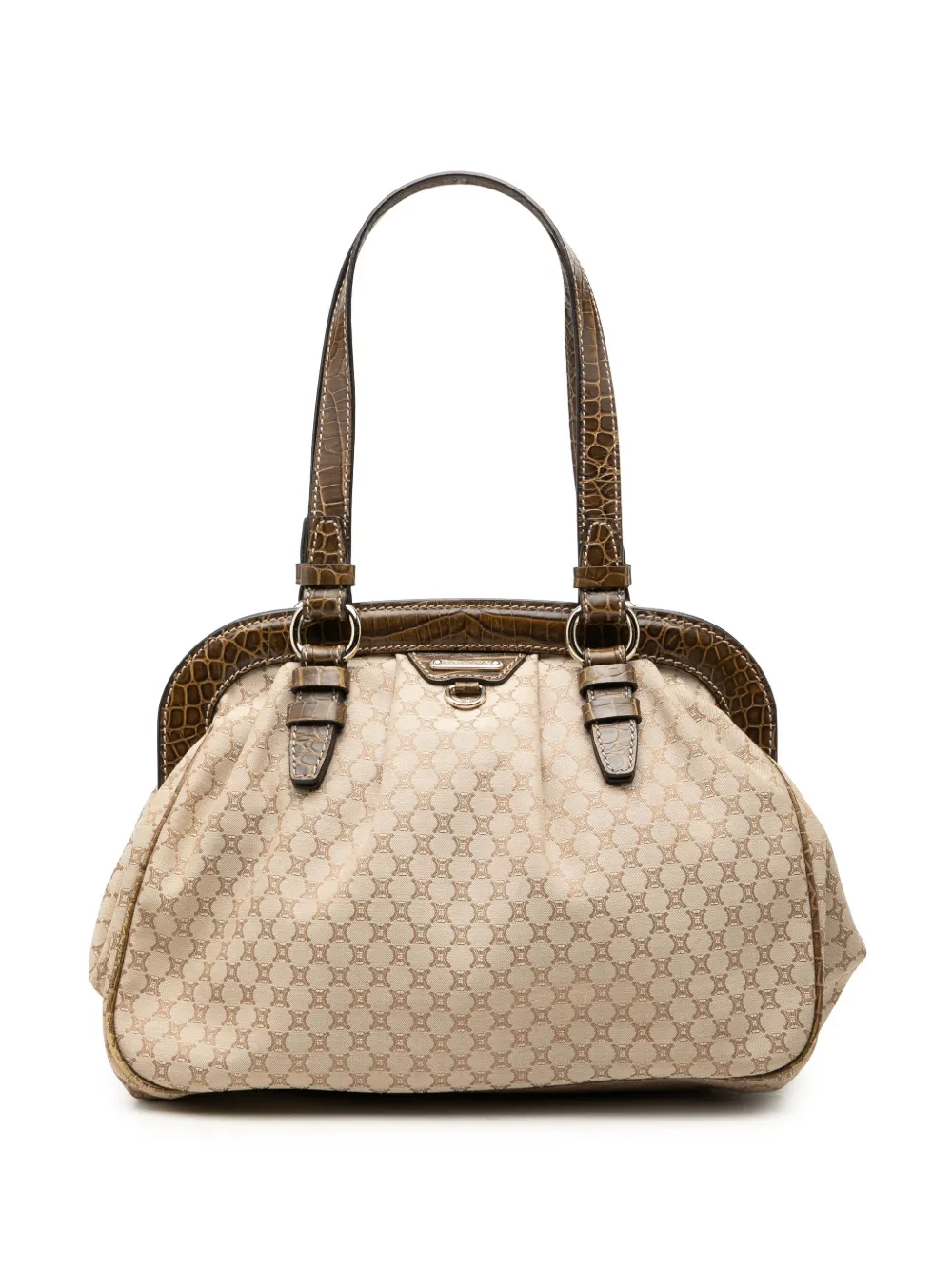 Celine Pre-Owned 2008 Macadam Canvas Tassel Frame satchel - Nude