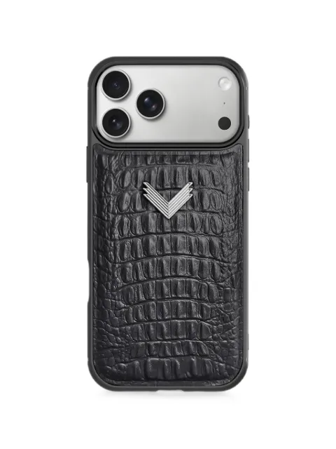 VELANTE funda para iPhone 18 Pro de piel con efecto de piel de cocodrilo