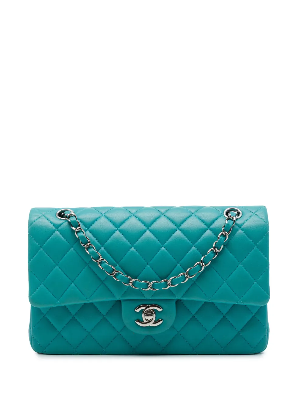 CHANEL Pre-Owned 2014 Medium Classic Lambskin Double Flap shoulder bag - Blu
