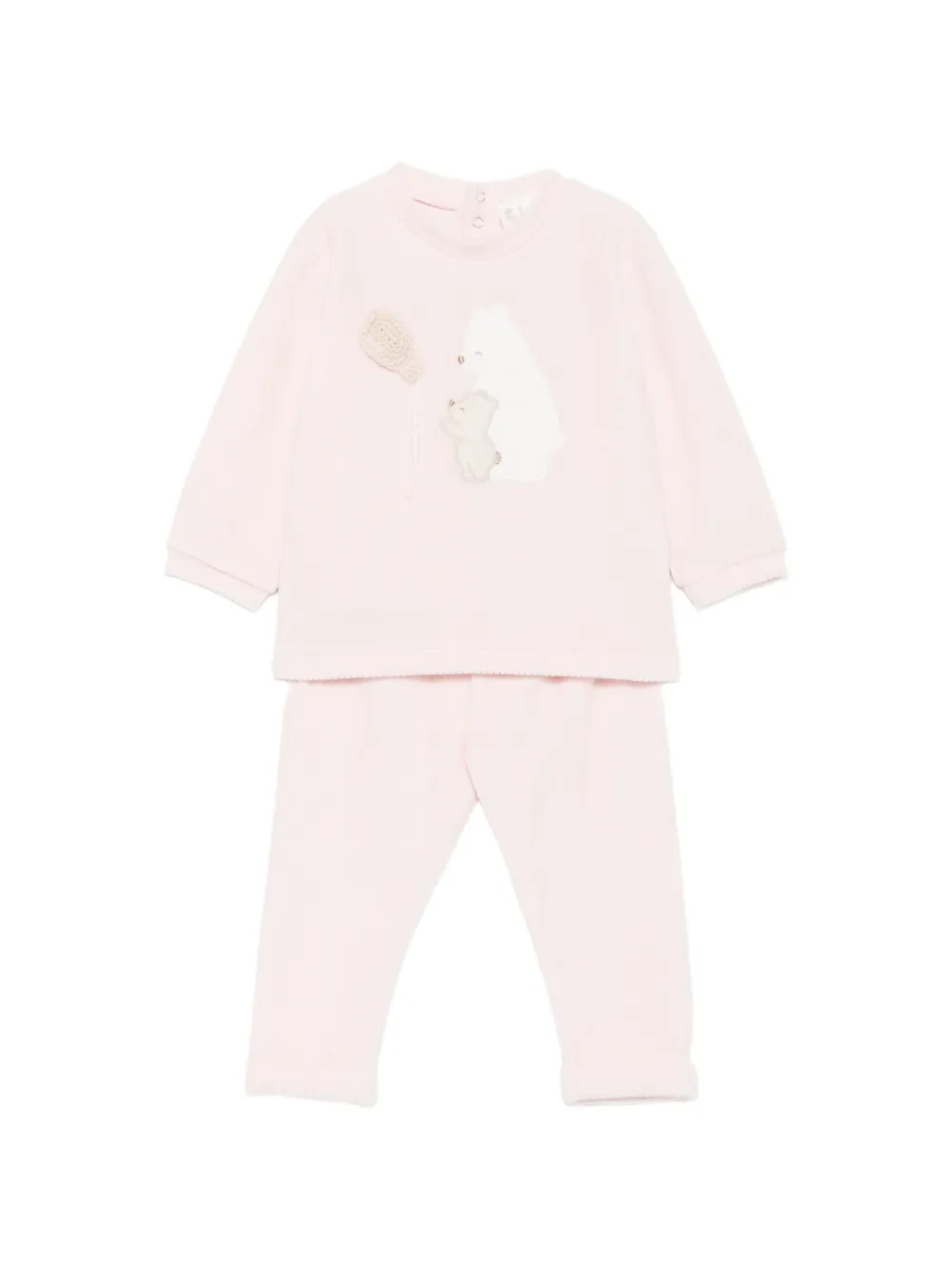 Lalalù Babies' Bear-patch Tracksuit In 粉色