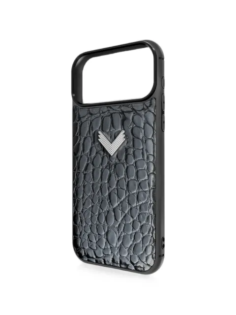 VELANTE croc-effect leather iPhone 18 Pro phone case