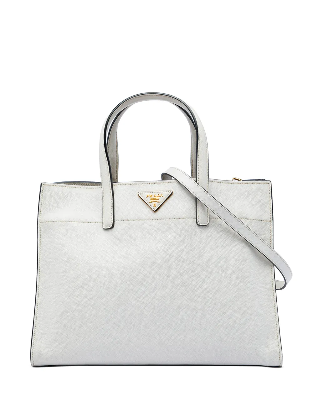 Prada Pre-Owned 2015-2026 Saffiano Soft Triple Pocket Tote satchel - White