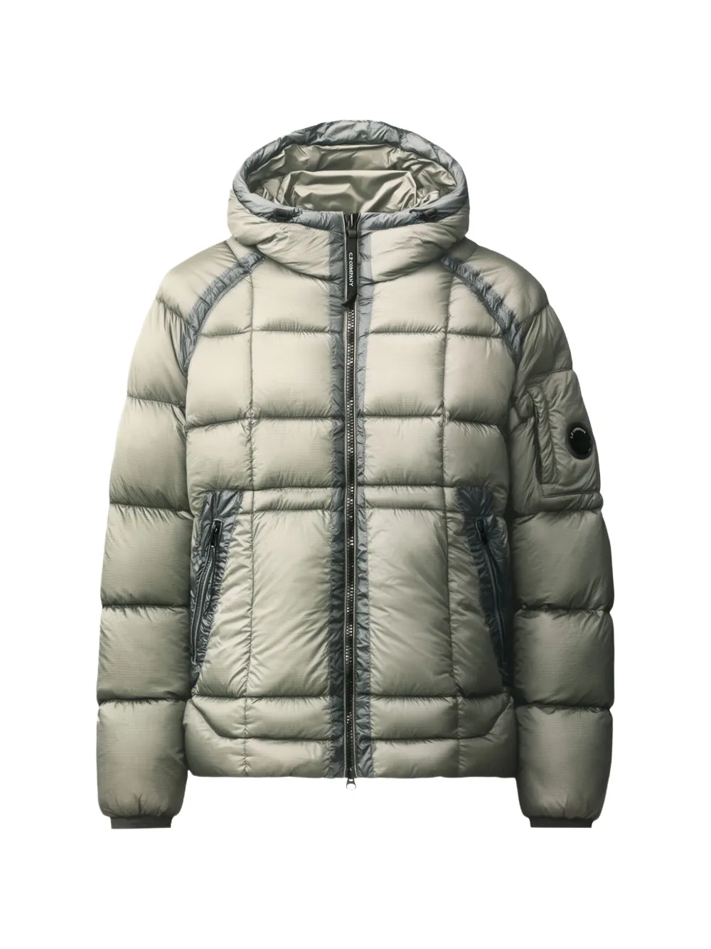 C.P. Company D.D. Gesteppte Shell Kapuzenjacke - Grau