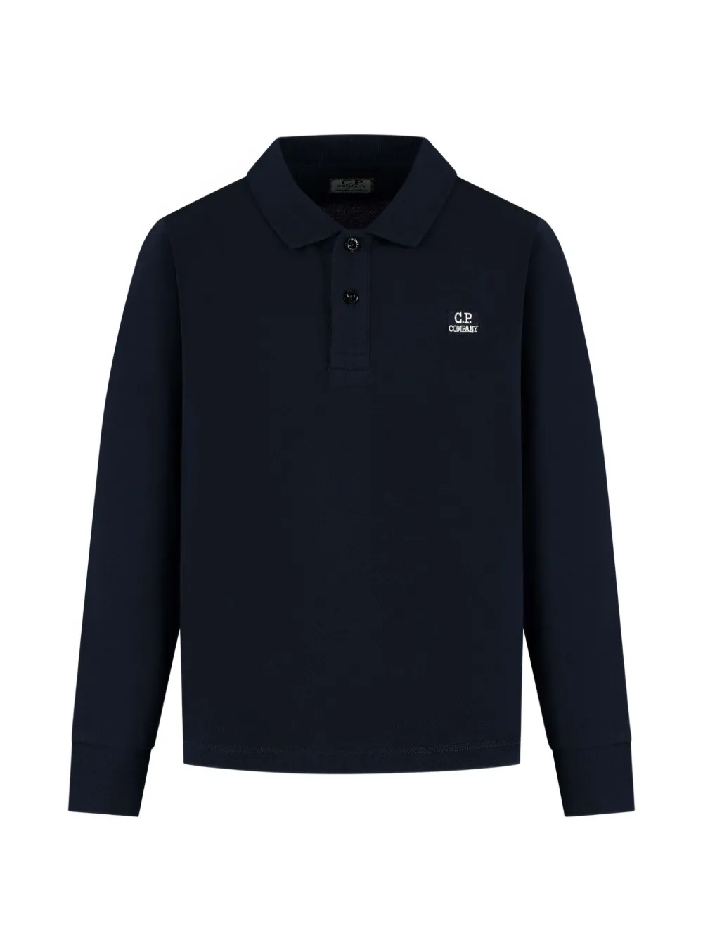 C.P. Company Kids logo-embroidered long-sleeve polo shirt - Blu