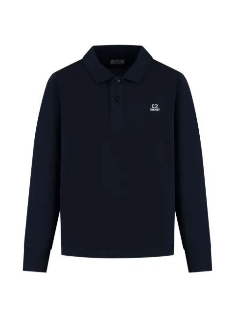 C.P. Company Kids logo-embroidered long-sleeve polo shirt