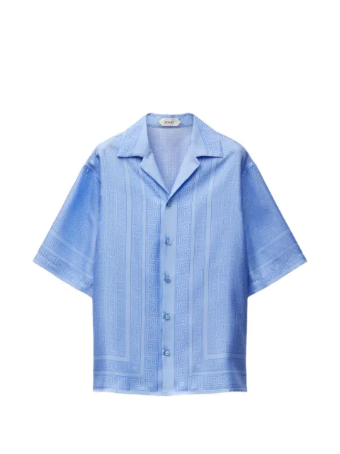 Versace camisa de seda con motivo Greca
