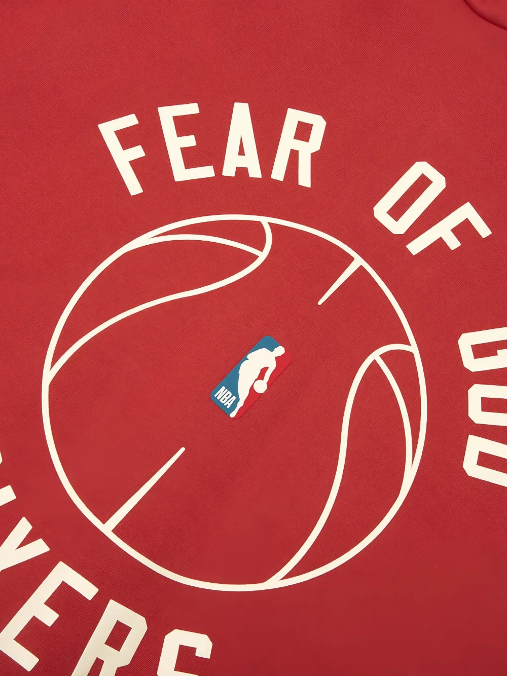 FEAR OF GOD ESSENTIALS Sixers x Barkley Hendricks 90s hoodie Rood