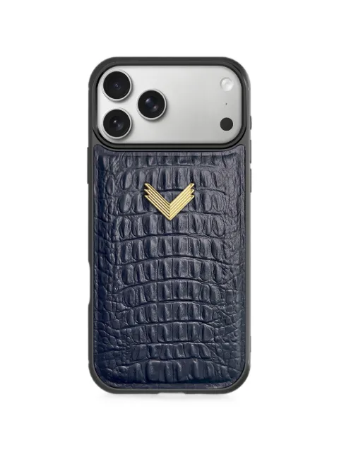 VELANTE alligator-effect leather phone case