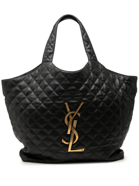 Saint Laurent Pre-Owned 2022 maxi Icare Shopping Tote Bag aus gestepptem Lammleder