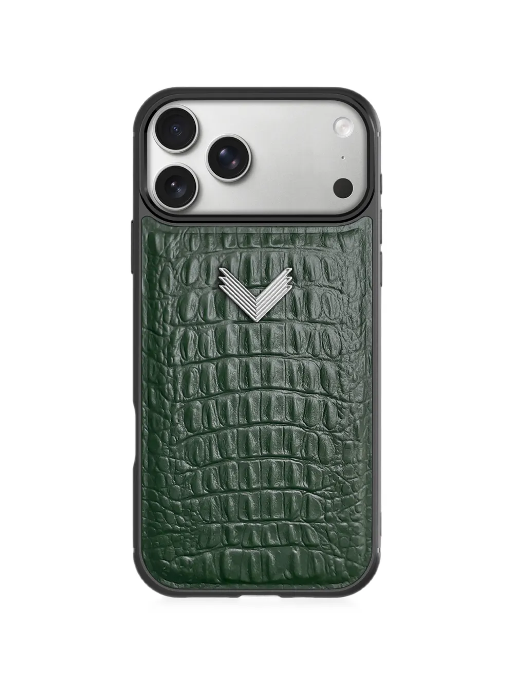 VELANTE alligator-effect leather phone case - Verde