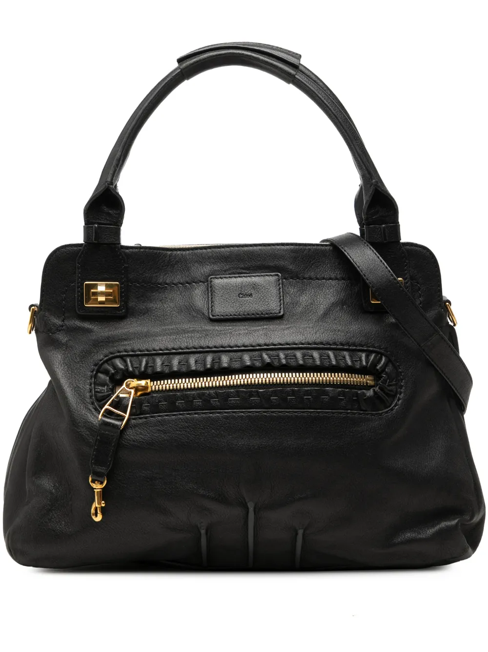 Chloé Pre-Owned 2010 Grained Calfskin Margaret satchel - Black