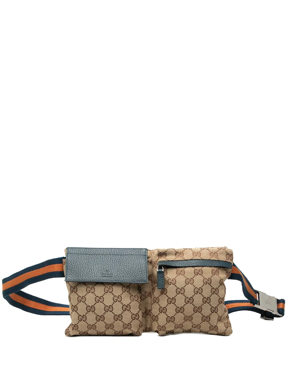 Gucci Pre-Owned 2000-2015 GG Canvas Web Double Pocket belt bag - Toni neutri