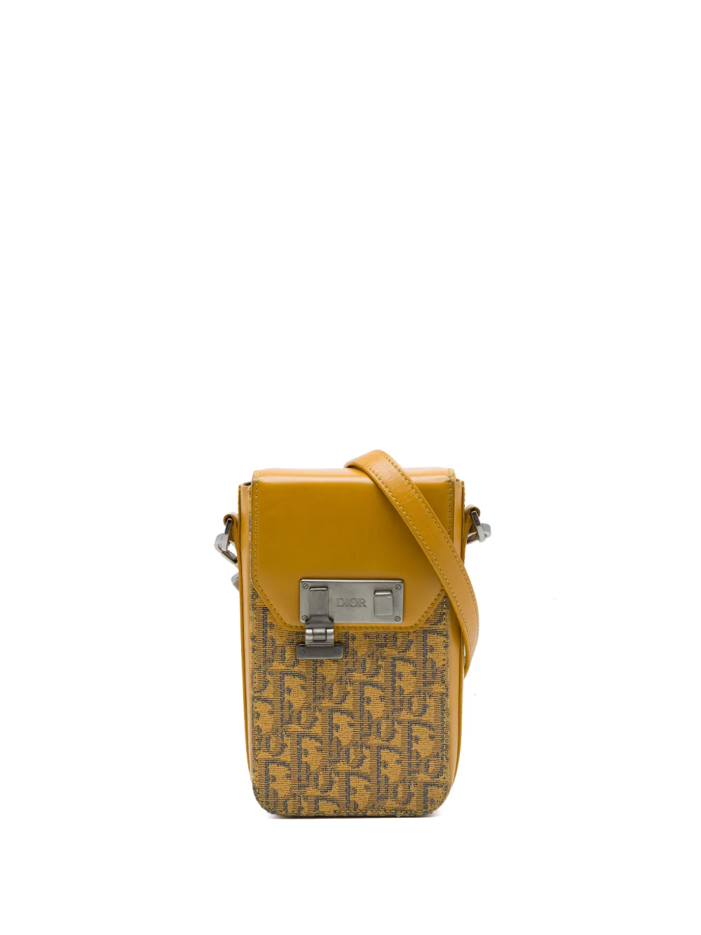 Christian Dior Pre-Owned 2021 Oblique Jacquard Lock Phone Holder crossbody bag - Gelb