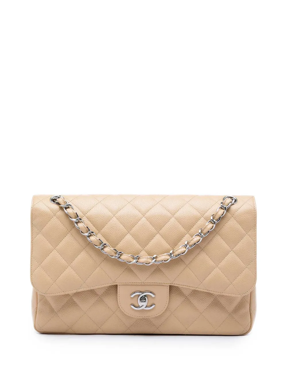 CHANEL Pre-Owned 2012 Jumbo Classic Caviar Double Flap shoulder bag - Toni neutri