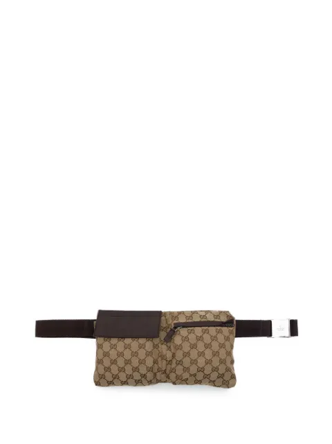 Gucci Pre-Owned GG Double Pocket 帆布腰包（2000-2015年典藏款）