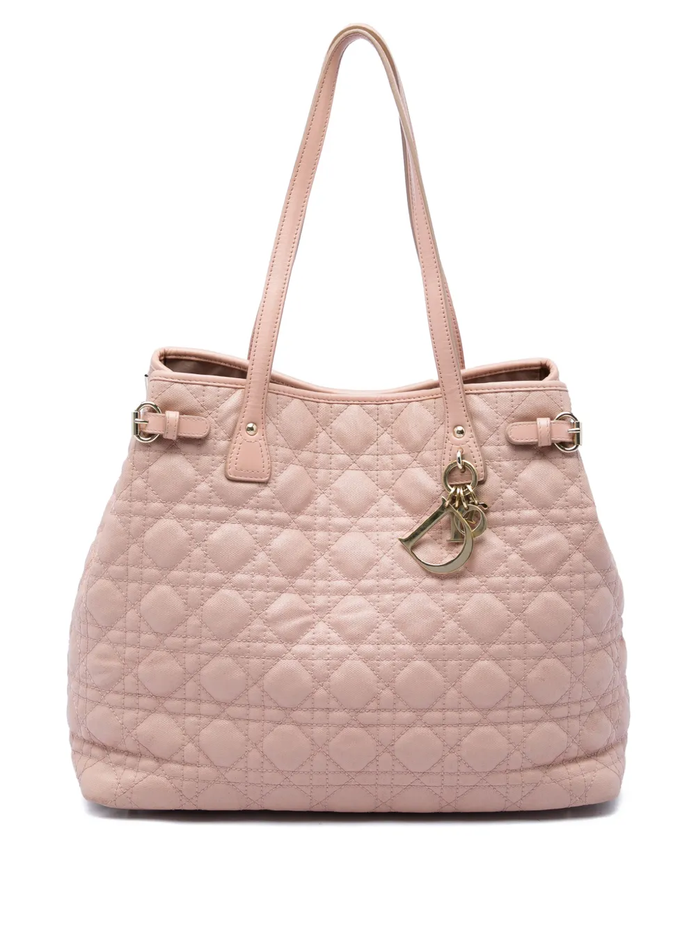 Christian Dior Pre-Owned 2012 Large Coated Canvas Cannage Panarea tote bag - Rosa