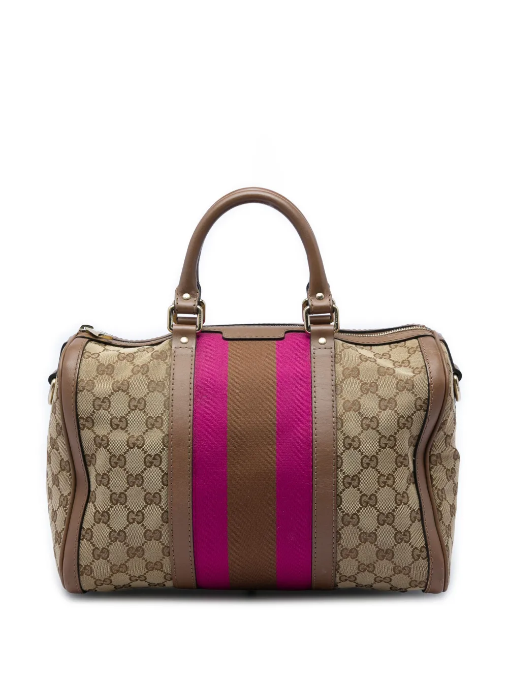 Gucci Pre-Owned 2016-2026 Medium GG Canvas Web Joy Boston Bag satchel - Toni neutri