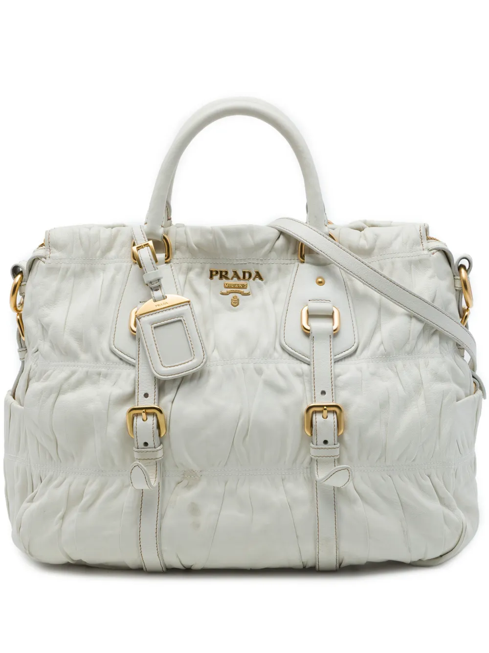 Prada Pre-Owned 2006-2011 Nappa Gaufre satchel - Bianco