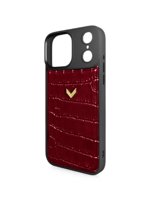 VELANTE croc-effect leather iPhone 17 Pro Max phone case