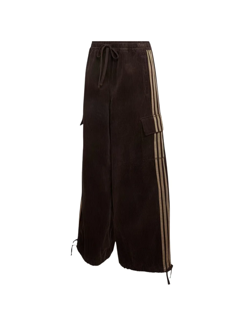 adidas corduroy side-stripe cargo pants - Marrone