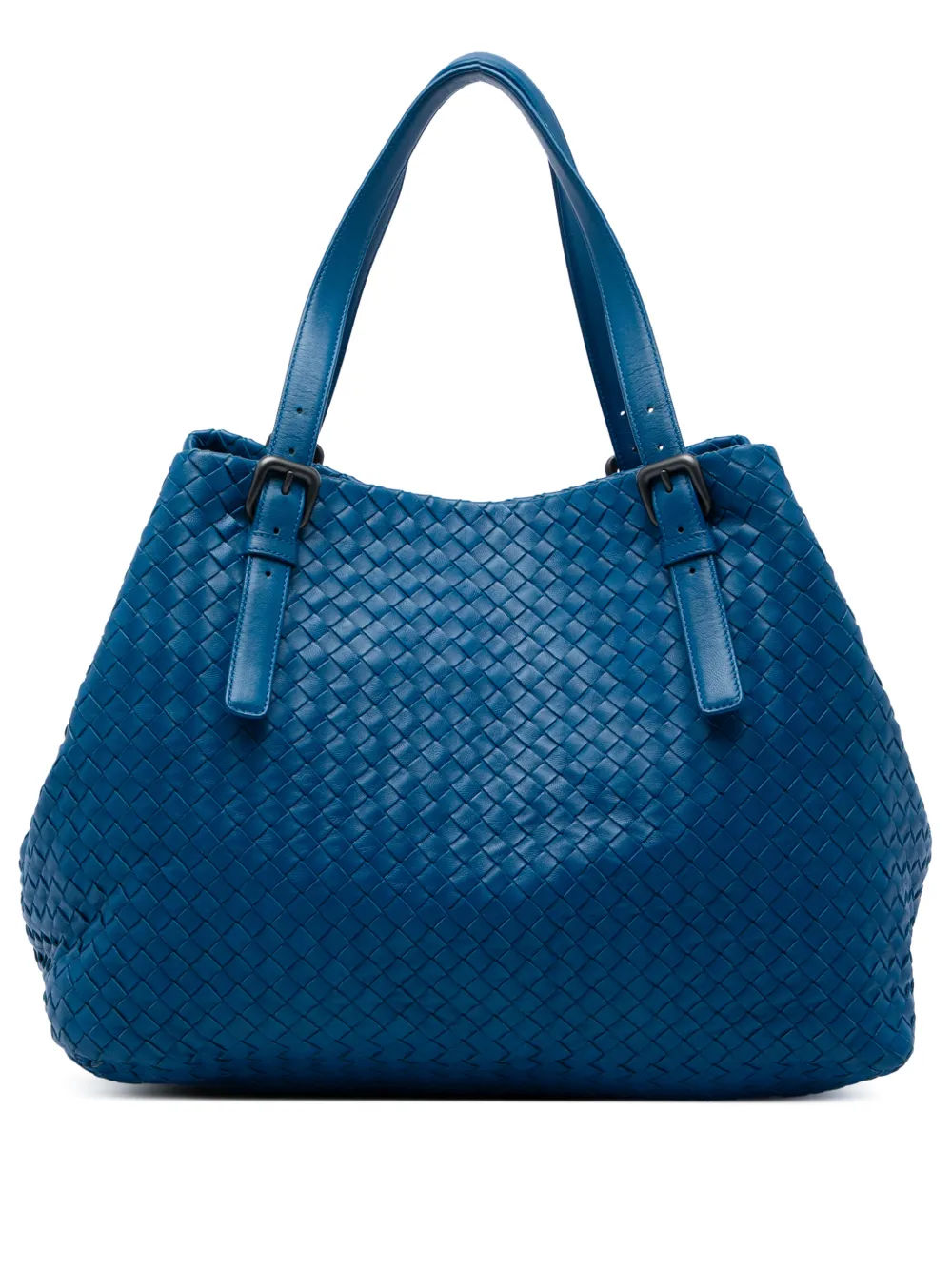Bottega Veneta Pre-Owned grand sac à main Cesta en cuir Nappa Intrecciato (2012-2026) - Bleu Bottega Veneta Pre-Owned grand sac à main Cesta en cuir Nappa Intrecciato (2012-2026) - Bleu